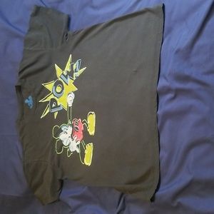 Disney Mickey Mouse Graphic T-Shirt Short Sleeve Neon Black Size XL